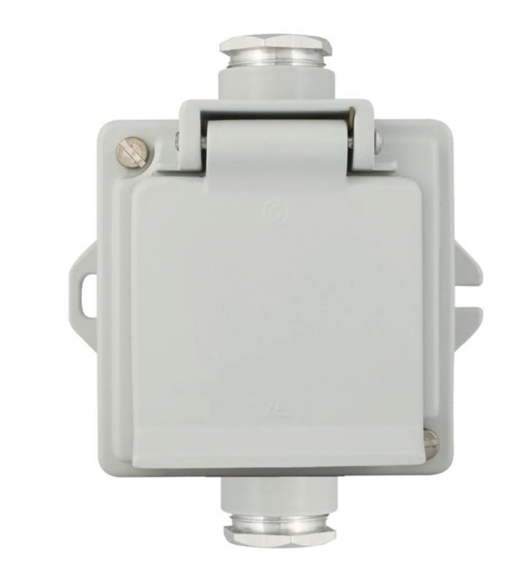 Pistorasia Selcast 1-os IP44 16A 2xPK16 HARM – harmaa