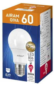 Vakiolamppu Airam Oiva pahvipakkaus - VAKIOLAMPPU OIVA A60 830 806lm E27 OIVA OP