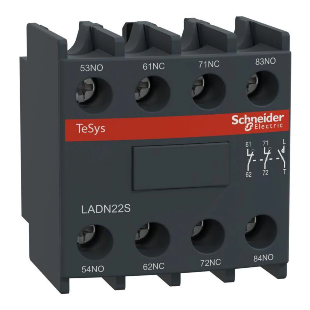 Apukosketin Schneider Electric TeSys - APUKOSKETIN TESYS LADN22S 2SU+2AV PUNAINEN