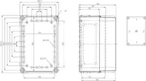 Asennuskotelo PC Fibox EKJ - ASENNUSKOTELON KANSI PC FIBOX EKJ 80-T 280x190x80