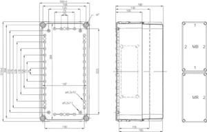 Asennuskotelo PC Fibox EKM - ALAOSA FIBOX EKMB 380x190x100
