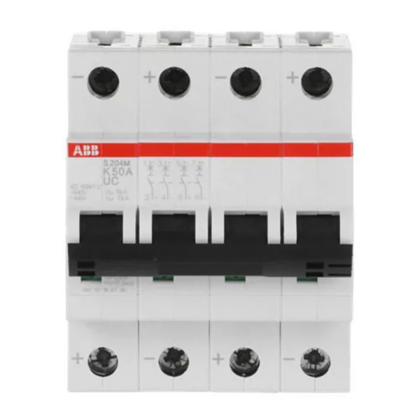 Johdonsuojakatkaisija ABB S200MUC 4-pole K-char. 50A