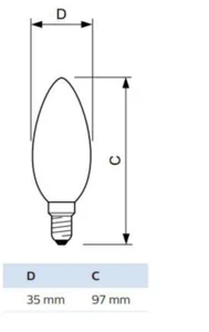 Kynttilälamppu Philips CorePro - KYNTTILÄLAMPPU COREPRO ND 2-25W E14 B35 827 CL G250LM