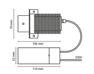 Valokuituvalaisin Saas Black Box - VALOKUITUVALAISIN SAAS SAUNA FIBRE 10W DIM IP55