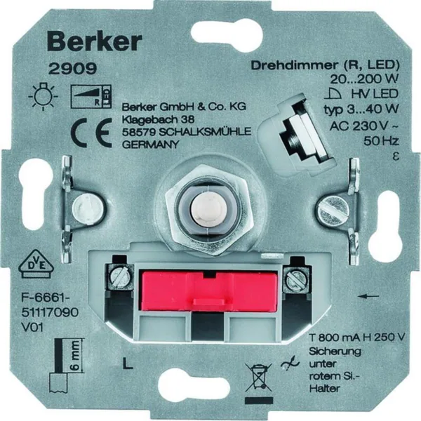 Valonsäädin Hager S.1 2909 3-40W R+LED UR