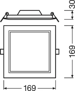 Alasvalo Ledvance Downlight Slim - ALASVALO DOWNLIGHT SLIM DL SLIM SQ155 12W/4000K WT