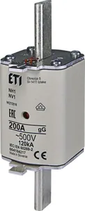 Kahvasulake ETI GG 1 - KAHVASULAKE ETI NV 1 GG 200A 500V