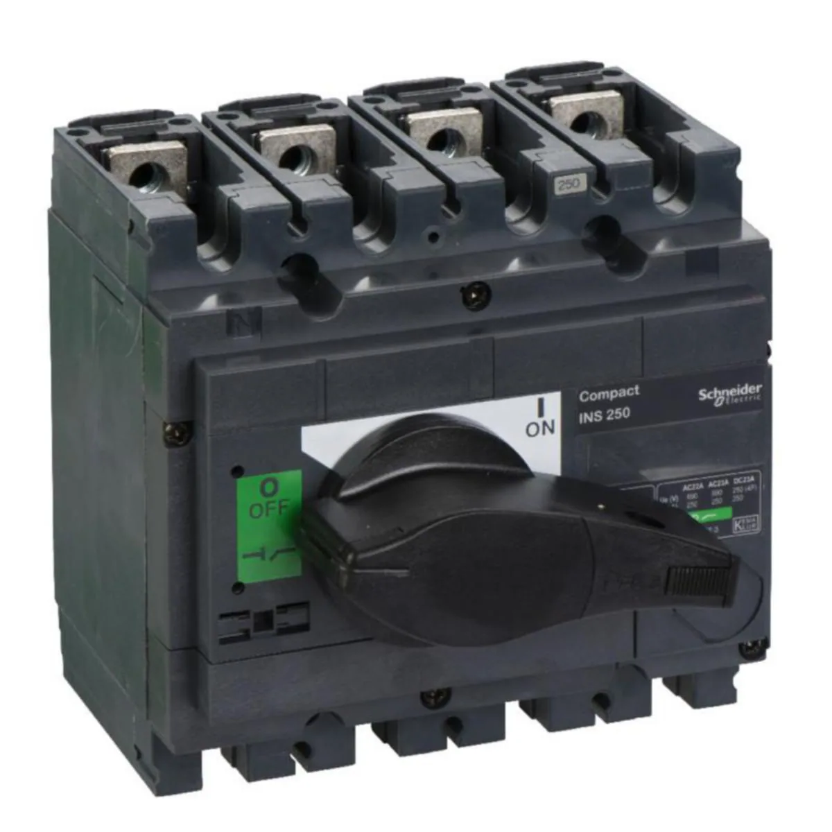 Kuormankytkin vääntö Schneider Electric Compact 31107 INS250 4X250A 690V MUSTA