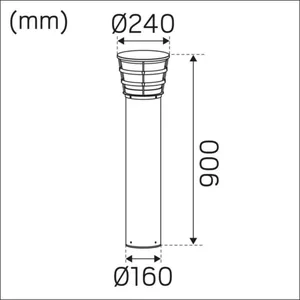 Pollarivalaisin Hide-a-lite Pave Pillar - POLLARIVALAISIN PAVE PILLAR IP65 1010LM 12W GR DECO II