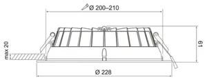 Alasvalo Airam Pro Compact XL - ALASVALO COMPACT XL 210 IP54 24W 3CCT WH