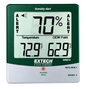 Kosteus/lämpömittari 445814 Extech - KOSTEUS/LÄMPÖMITTARI EXTECH 10-99% RH/-10...+60C LCD +HÄL