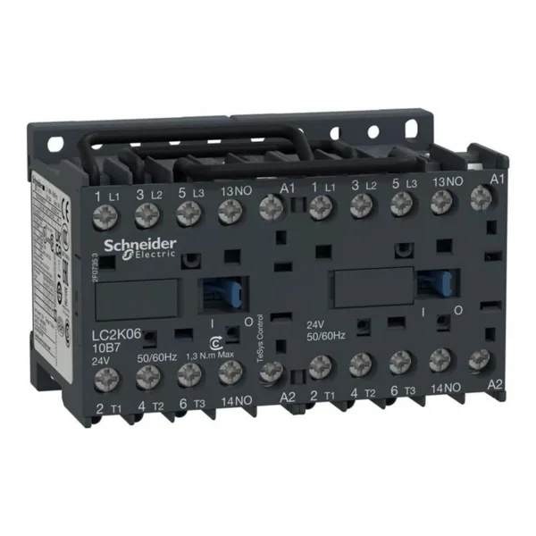 Suunnanvaihtokontaktori Schneider Electric TeSys LC2K0610B7 6A 3S 1S+1S 24V AC