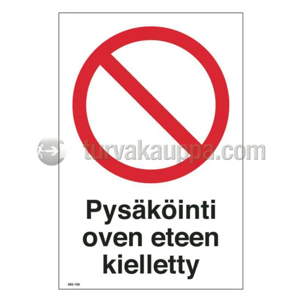 Merkintäkilpi SWM yleiset muovia PYS. OVEN ETEEN K. 200x300 MU