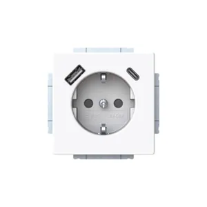 Pistorasia + USB ABB Impressivo maadoitettu 1-osainen - PISTORASIA + USB IMPRESSIVO 1S/16A/IP21 UKJ 0X USB A+C VAL