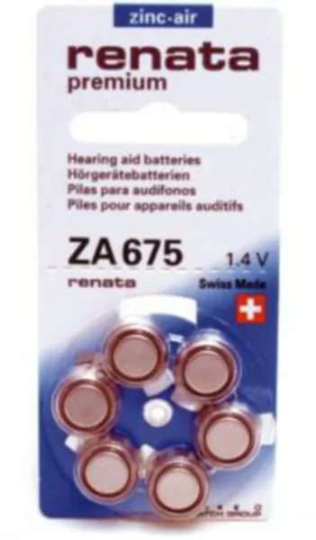 Paristo kuulokoje Renata ZA675. PR44 /BP6 1.4V/650mAh