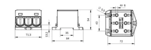 Haaroitusliitin Ouneva OTL - HAAROITUSLIITIN OUNEVA 3X25-150MM² AL/CU MUSTA