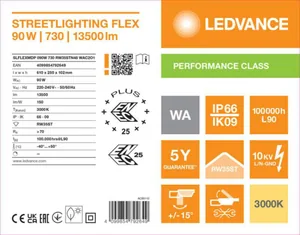 Katuvalaisin Ledvance Streetlight Flex - KATUVALAISIN STREETLIGHT FLEX SL FLEX 90W 730 RW35ST 13500LM