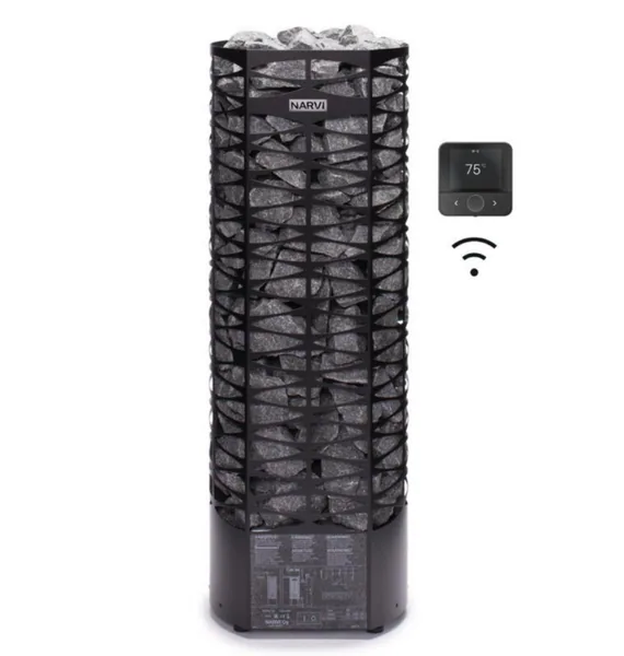 Lattiakiuas Narvi Saana WIFI 6,8 KW MUSTA