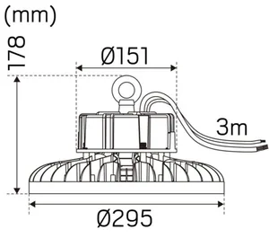 Syväsäteilijä Hide-a-lite Highlite - SYVÄSÄTEILIJÄ HIGHLITE IP65 29000LM 200W 840 60° DA2