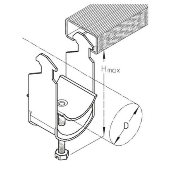 Kaarikiinnike PUK C-profiili K36H Ø32-36/HMAX=67MM FE