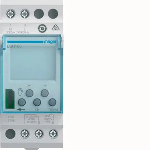 Kellokytkin Hager EGN103 1K/16A 2M DIN - KELLOKYTKIN DIGITAALINEN HAGER EGN103 1K/16A 2M DIN