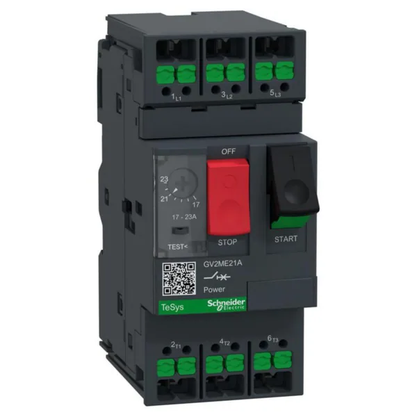 Moottorinsuojakatkaisija Schneider Electric TeSys 3P AC3 17-23A, SNAP-IN
