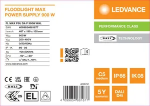 Sähköinen lisätarvike Ledvance Floodlight PFM - SÄHKÖINEN LISÄT.FLOODLIGHT PFM FL MAX PSU 900W DALI-2