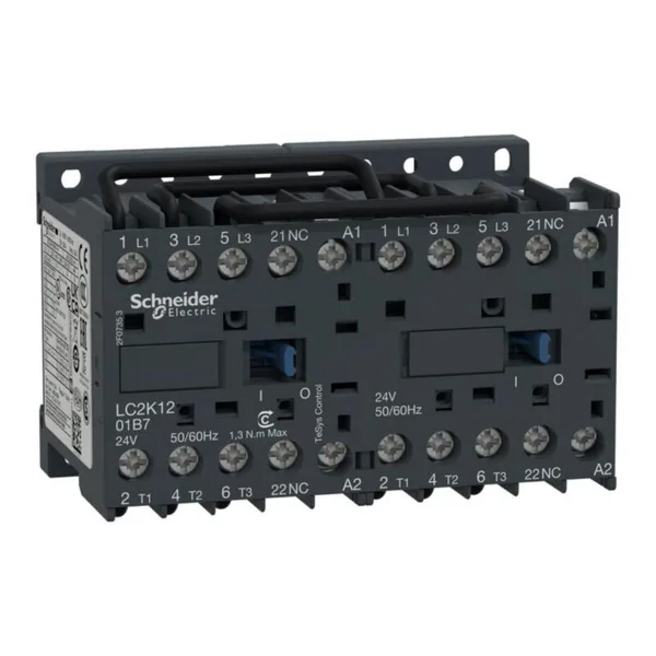 Suunnanvaihtokontaktori Schneider Electric TeSys LC2K1201P7 12A 3S 1A+1A 230VAC