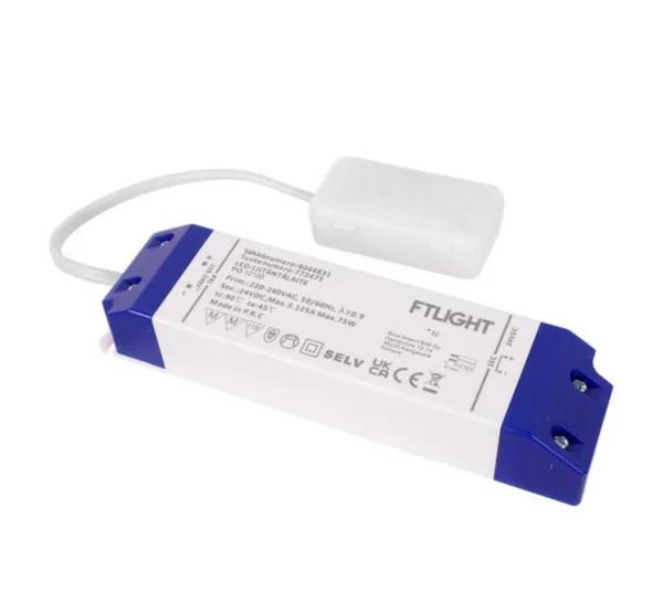 Elektroninen liitäntälaite FTLight kytkentäboksilla 75W 24V IP20