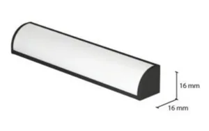 LED-alumiiniprofiili SAAS Highline Strip Rail 16X16 - LED-PROFIILI SAAS HIGHLINE STRIP RAIL 16X16 KULMA B