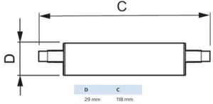 LED-lamppu Philips CorePro LEDlinear - LED-LAMPPU PHILIPS COREPRO R7S 118MM 14-100W 840 D 1800LM