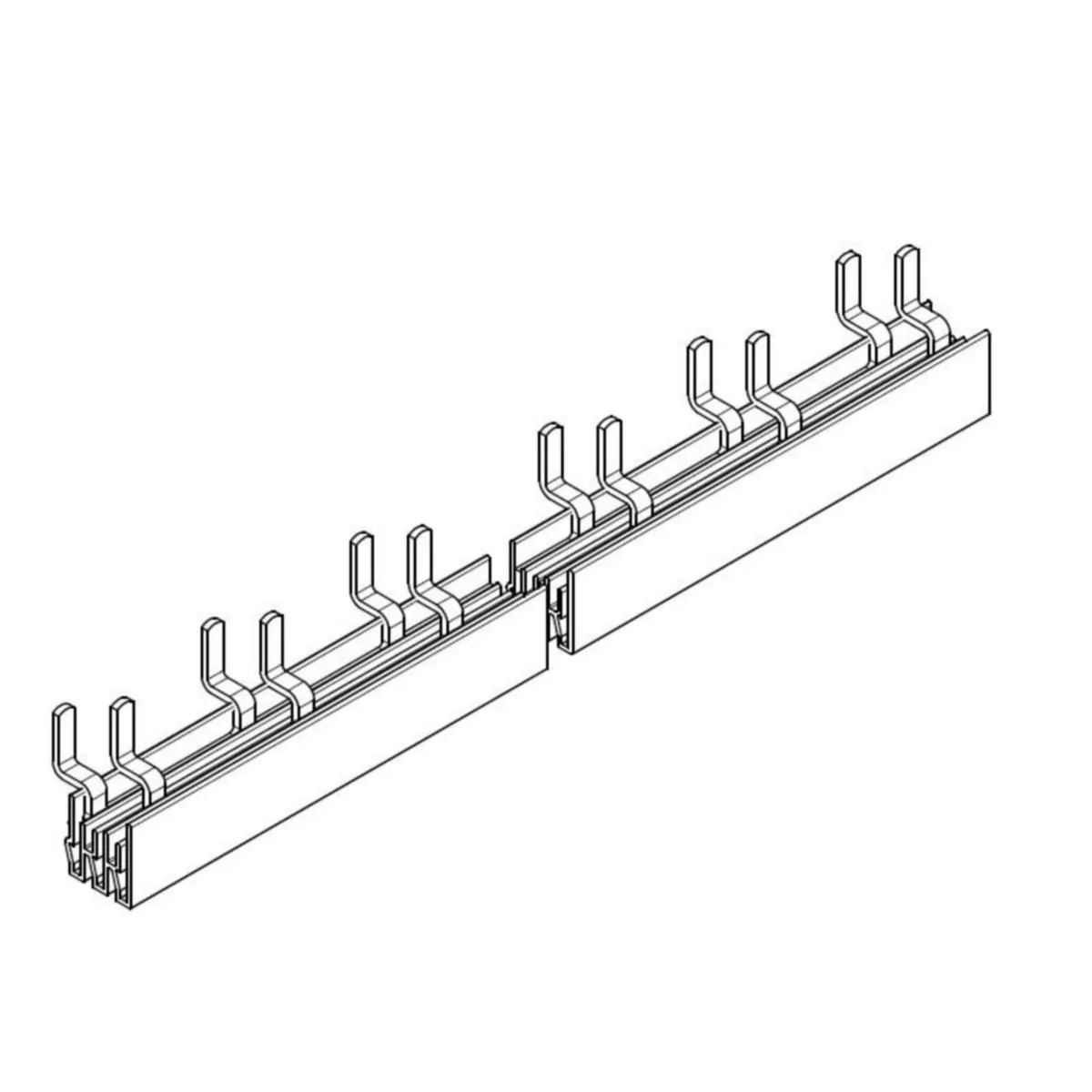 Virtakisko FTG 2P piikki (Schneider Electric sopiva) - VIRTAKISKO FTG 2P/PIIKKI/10/16MOD SCHNDR