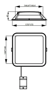 Alasvalo Philips Ledinaire SlimDownlight - ALASVALO LEDINAIRE 1200LM 840 12W ON/OFF 175X175