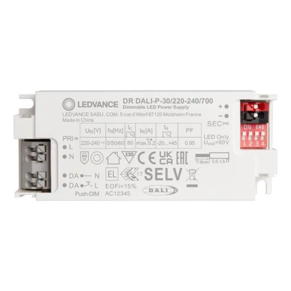 Elektroninen liitäntälaite Ledvance DR Performance DALI CC DALI-P-30/220-240/700
