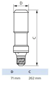 Ympärisäteilevä lamppu Philips MAS LED SON-T - YMPÄRISÄTEILEVÄ LAMPPU MAS LED E40 727 10800LM 150W=65W IF
