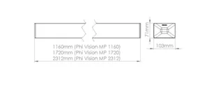 Pinta-/ripustusvalaisin Greenled Phi Vision - PINTA-/RIPUSTUSVAL. GREENLED IP20 57W 1720 840 ON/OFF WH