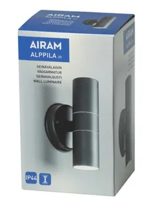 Seinävalaisin ulko Airam Alppila Double - SEINÄVAL ULKO ALPPILA DOUBLE IP44 2XGU10 GLC ANT
