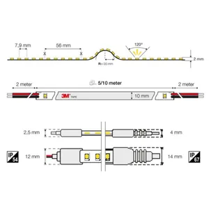 Valoprofiili/-nauha SLC High Output - VALOPRO/-NAUHA SLC HIGH OUTPUT 5M 10MM 10W/M 3000K IP20