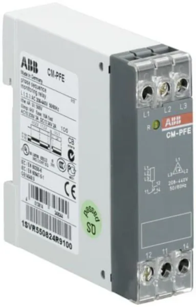 Valvontarele vaihejärjestys ABB CM-PFE,VAIHEJÄRJESTYS