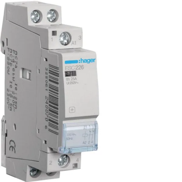 Kontaktori Hager ESC226 2a 25A k.230VAC